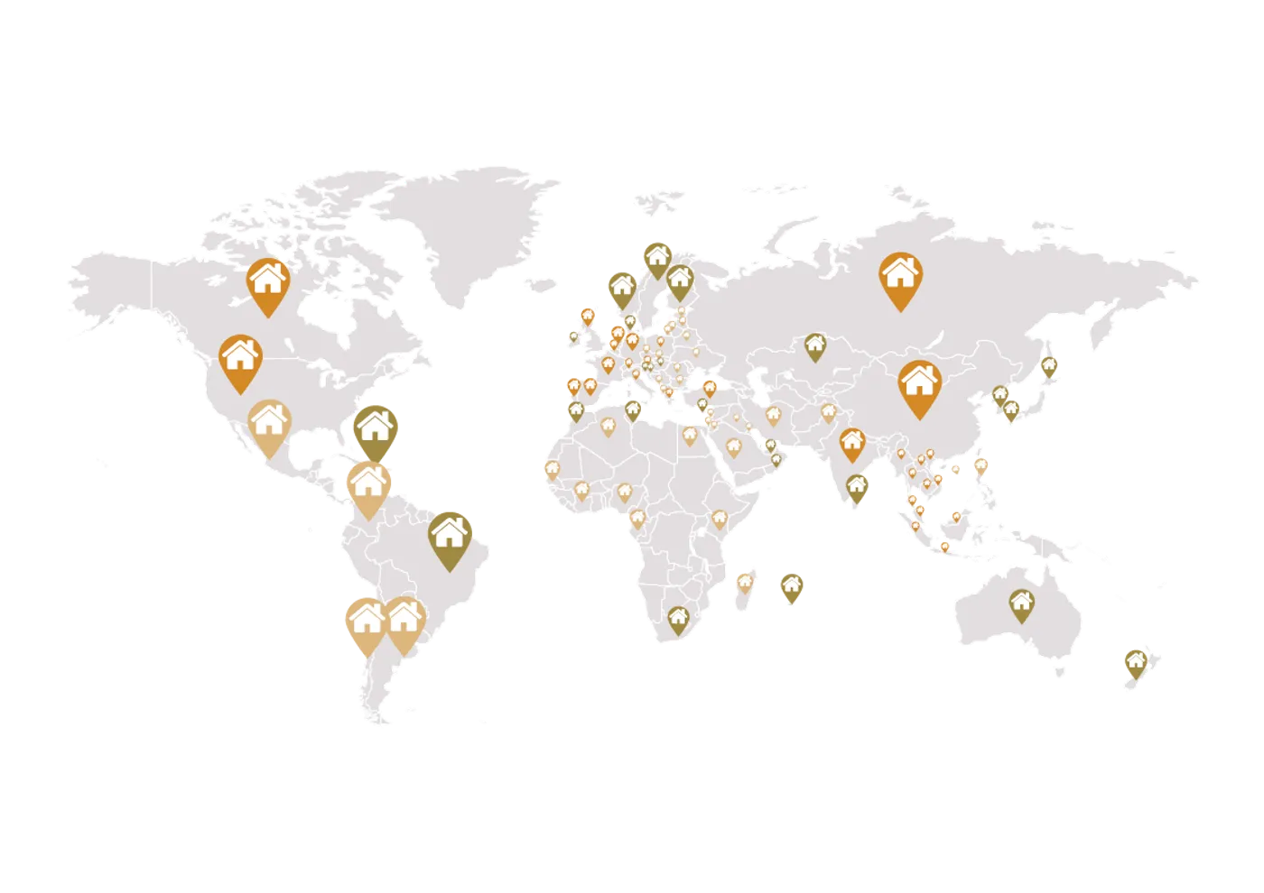 Internationale aanwezigheid van CBCI: 90 landen op 5 continenten